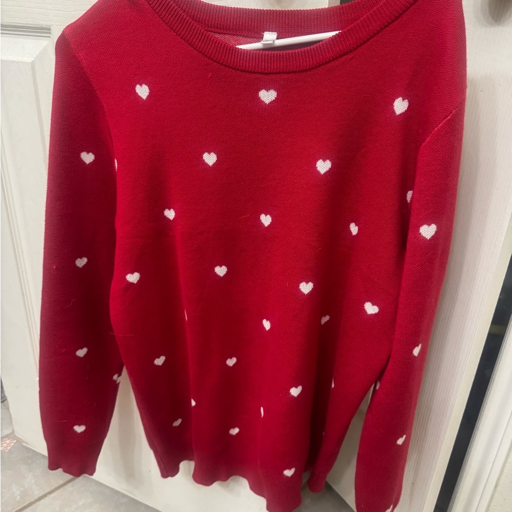 Charming Red Heart Sweater